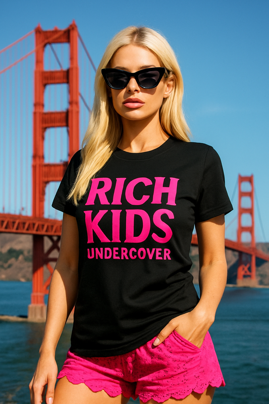 Rich Kids Undercover – Statement T-Shirt (Black/Pink)
